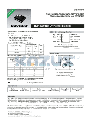 TISP61089HDM_07 datasheet - Overvoltage Protector