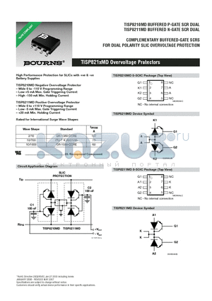 TISP8211MD datasheet - COMPLEMENTARY BUFFERED-GATE SCRS