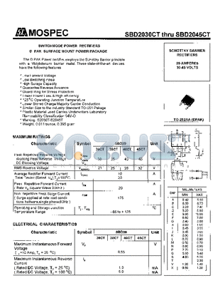 SBD2035CT datasheet - SCHOTTKY BARRIER RECTIFIERS(20A,30-45V)