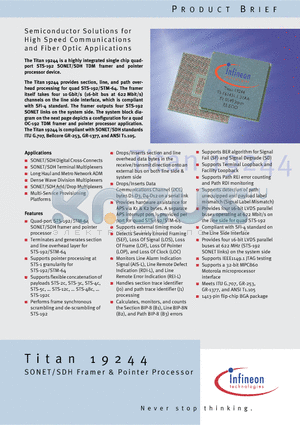 TITAN19244 datasheet - Semiconductor Solutions for High Speed Communications and Fiber Optic Applications