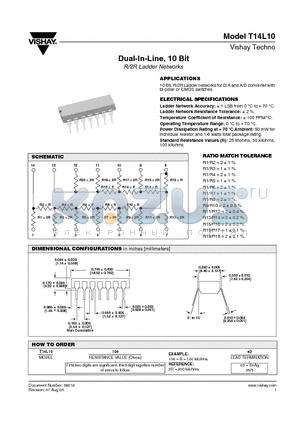 T14L10 datasheet - Dual-In-Line, 10 Bit