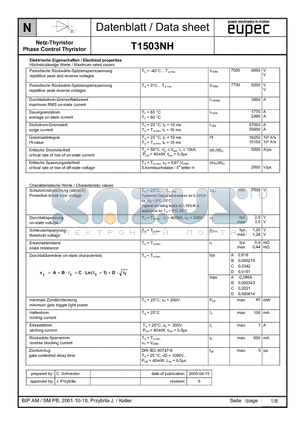 T1503NH datasheet - Phase Control Thyristor