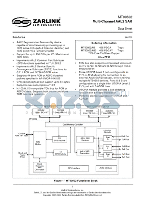 MT90502_06 datasheet - Multi-Channel AAL2 SAR