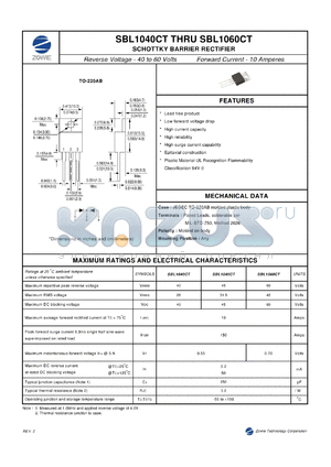 SBL1045CT datasheet - SCHOTTKY BARRIER RECTIFIER