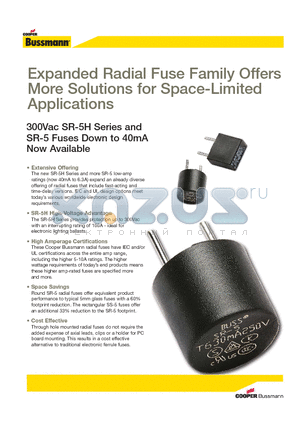 SR-5H datasheet - Radial lead through-hole fuses