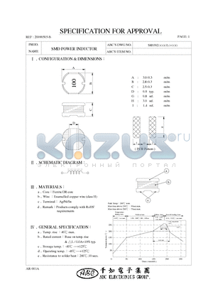 SR0302121KL datasheet - SMD POWER INDUCTOR