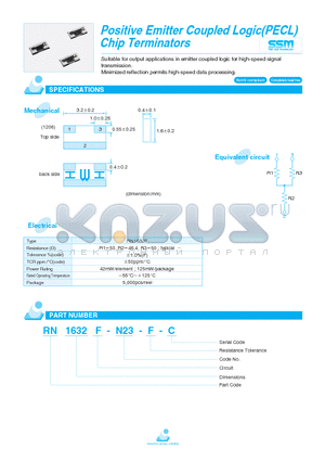 RN1632F-N23-F-C datasheet - Positive Emitter Coupled Logic(PECL) Chip Terminators