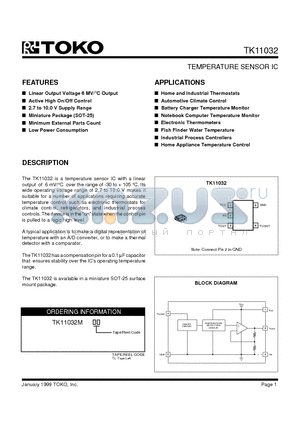 TK11032M datasheet - TEMPERATURE SENSOR IC