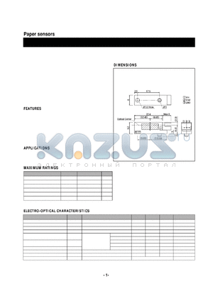 PS-117D datasheet - Paper sensors(photo switches are composed of a modulated infrared emitting)