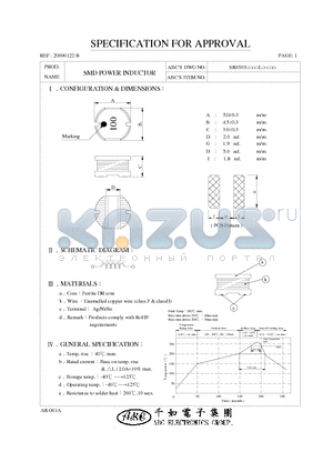 SR0503221KL datasheet - SMD POWER INDUCTOR