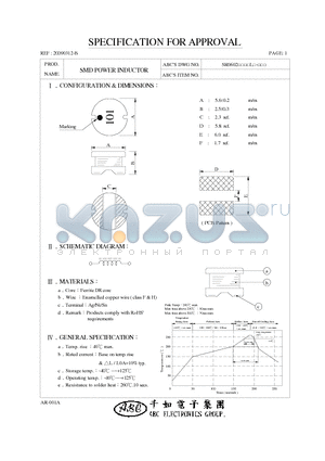 SR0602102KL datasheet - SMD POWER INDUCTOR
