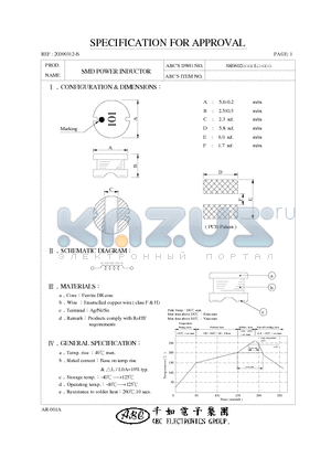 SR0602120ML datasheet - SMD POWER INDUCTOR