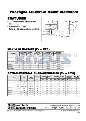 MTA1164-HRG datasheet - Marktech RT Angle Dual PCB MT 5mm LED
