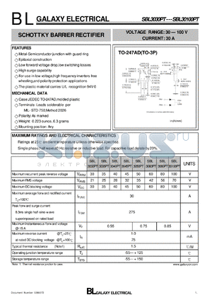 SBL3040PT datasheet - SCHOTTKY BARRIER RECTIFIER