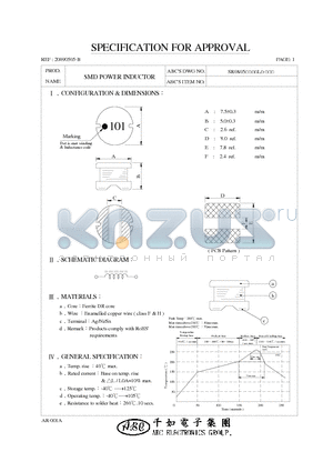 SR0805122KL datasheet - SMD POWER INDUCTOR