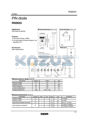 RN262G datasheet - PIN diode