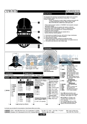 SR100 datasheet - Ceiling mount