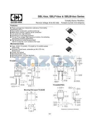 SBLB1030 datasheet - Schottky Barrier Rectifiers