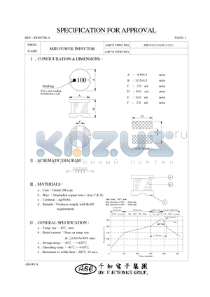 SR1011101KL datasheet - SMD POWER INDUCTOR