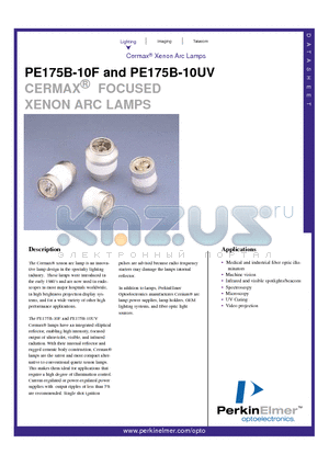 PE175B-10F datasheet - CERMAX FOCUSED XENON ARC LAMPS