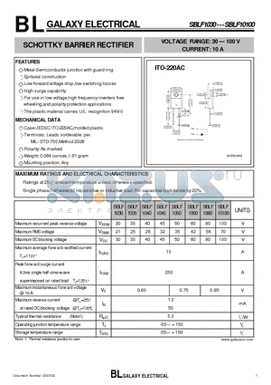 SBLF1035 datasheet - SCHOTTKY BARRIER RECTIFIER