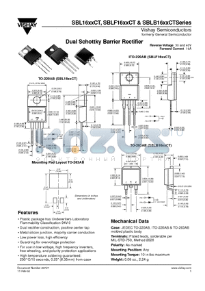 SBLF1630CT datasheet - Dual Schottky Barrier Rectifier