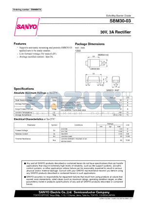 SBM30-03 datasheet - 30V, 3A Rectifier
