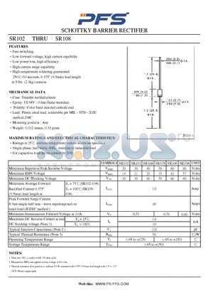 SR105 datasheet - SCHOTTKY BARRIER RECTIFIER