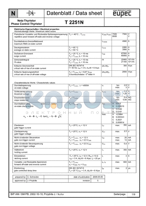 T2251N datasheet - Phase Control Thyristor