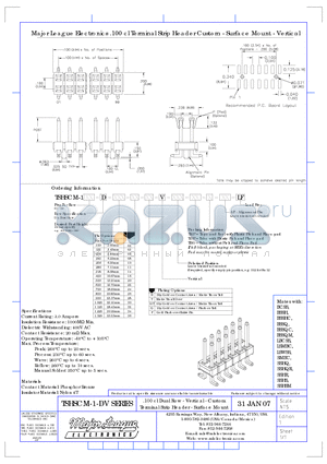 TSHSCM-1-DV datasheet - .100 cl Dual Row - Verticla - Custom Terminal Strip Header - Surface Mount