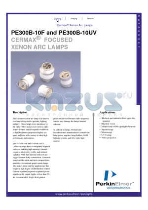 PE300B-10UV datasheet - CERMAX  FOCUSED XENON ARC LAMPS