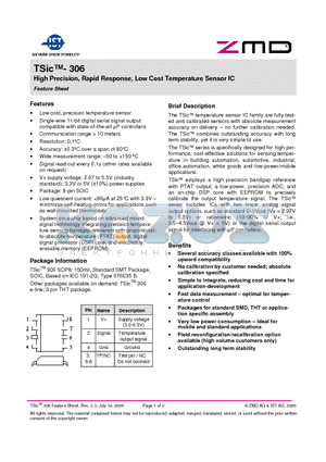 TSIC-306 datasheet - High Precision, Rapid Response, Low Cost Temperature Sensor IC