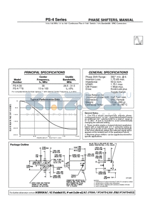 PS-4-30 datasheet - PHASE SHIFTERS, MANUAL