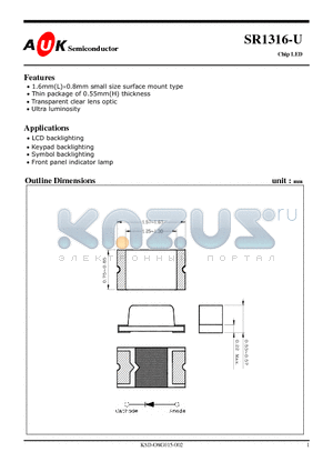 SR1316-U datasheet - Chip LED