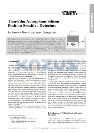 RN552 datasheet - THIN FILM AMORPHOUS SILICON POSITION SENSITIVE DETECTORS