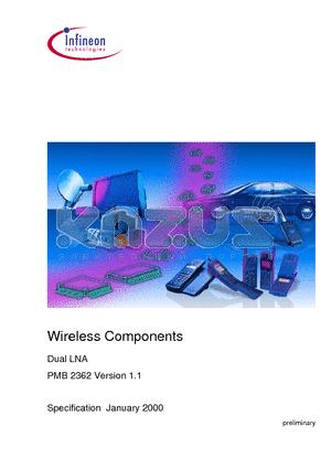 T2362-XV11-P1-7600 datasheet - Wireless Components Dual LNA