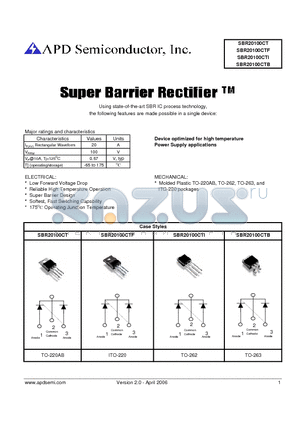 SBR20100CTI datasheet - Super Barrier Rectifier