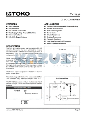 TK11821M datasheet - DC-DC CONVERTER