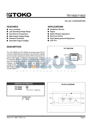 TK11822MBX datasheet - DC-DC CONVERTER