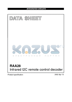 RAA28 datasheet - Infrared I2C remote control decoder