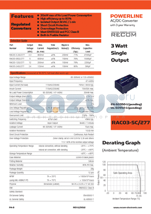 RAC03-24SC-277 datasheet - AC/DC-Converter