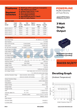 RAC03-3.3SC-277 datasheet - AC/DC-Converter