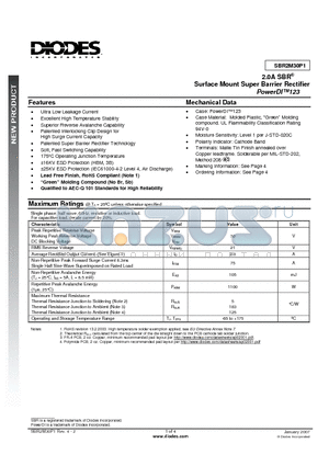 SBR2M30P1 datasheet - 2.0A SBR Surface Mount Super Barrier Rectifier