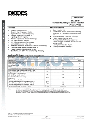 SBR2M30P1-7 datasheet - 2.0A SBR Surface Mount Super Barrier Rectifier