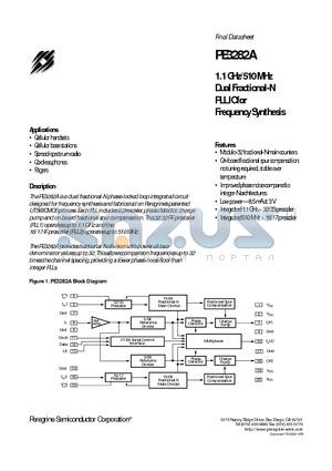 PE3282A-EK datasheet - 1.1 GHz/510 MHz Dual Fractional-N PLL IC for Frequency Synthesis