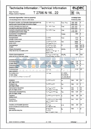 T2706N16 datasheet - phase control thyristor