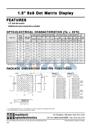 MTAN4115R-11A datasheet - Marktech 1.50 8x8 Dot Matrix