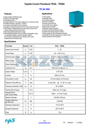 TK12.5A datasheet - Topstek Current Transducer