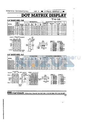 MTAN4124-13A datasheet - DOT MATRIX DISPLAY