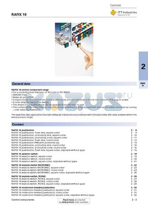RAFIX16 datasheet - control component range